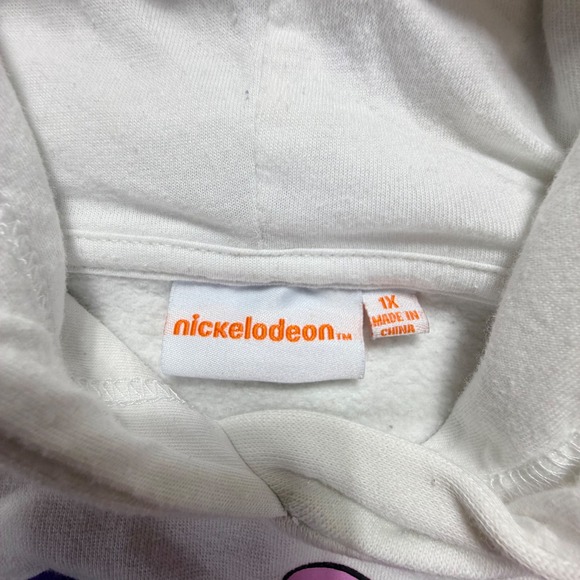 Nickelodeon 90s Cartoon Characters Hoodie 1X White All Over Print - Picture 3 of 6